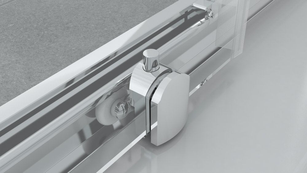 Box Doccia 2 lati 80x190 cm fisso + porta scorrevole apertura centrale H195 cm GAIA Cromato