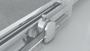 Box Doccia 2 lati 80x190 cm fisso + porta scorrevole apertura centrale H195 cm GAIA Cromato