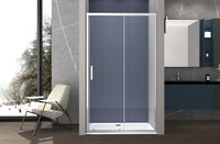 Box doccia a nicchia 125 cm porta scorrevole apertura laterale H195 cm ALBA Cromato