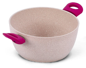 Casseruola 2 Manici in Alluminio Ø 24 cm Antiaderente Induzione Bisetti Stonerose