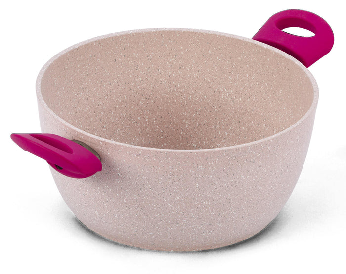 Casseruola 2 Manici in Alluminio Ø 24 cm Antiaderente Induzione Bisetti Stonerose