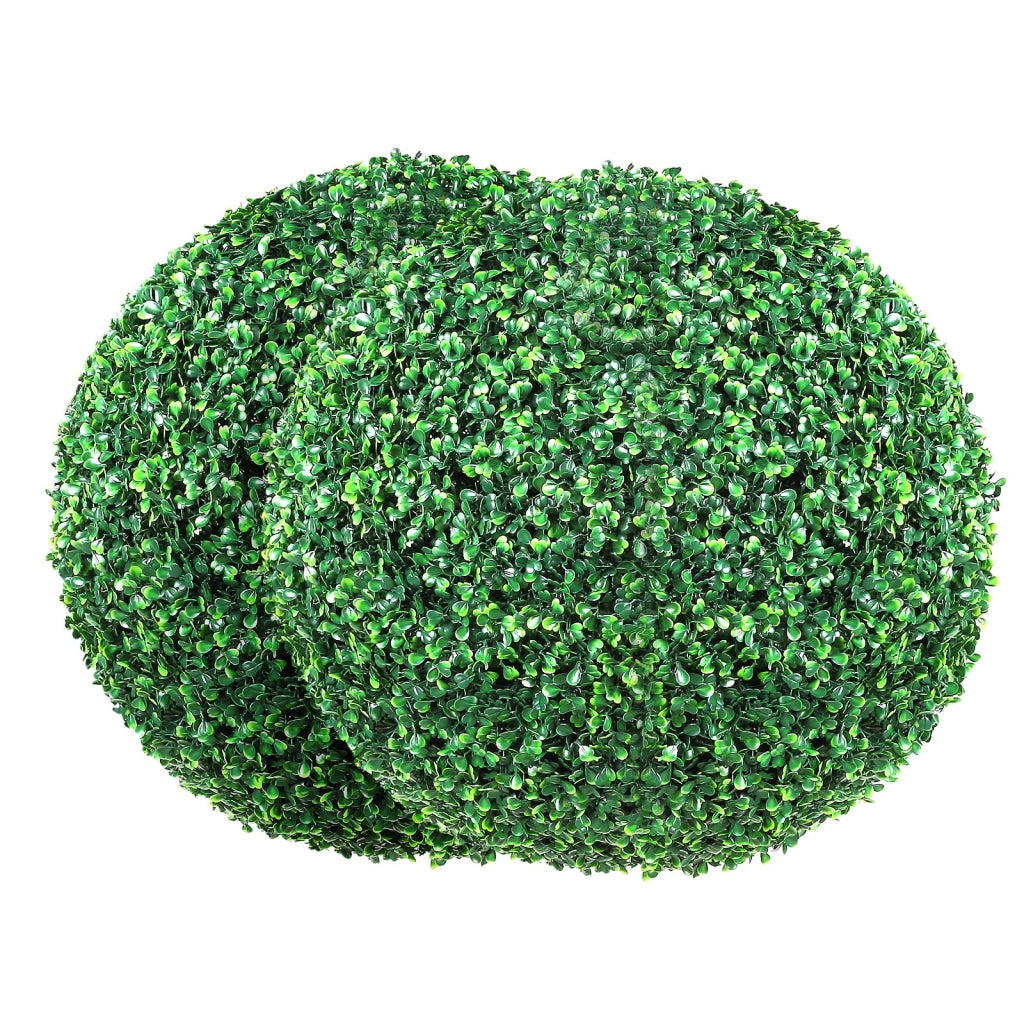 Set 2 Palle di Bosso Artificiale 406 mm in PE MLQ-16 Piante Finte Resistenti per Giardino Balcone e Interni