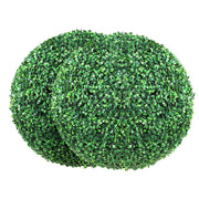 Set 2 Palle di Bosso Artificiale 406 mm in PE MLQ-16 Piante Finte Resistenti per Giardino Balcone e Interni