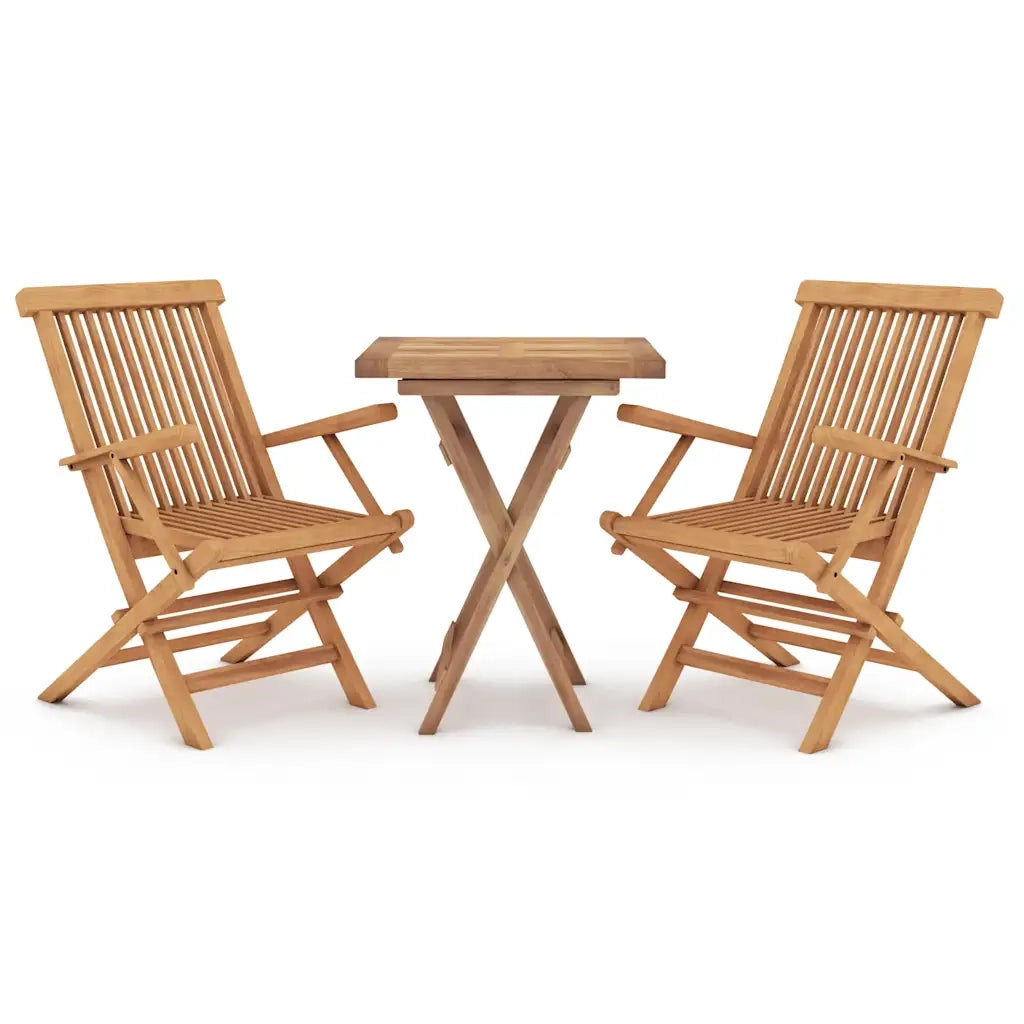 Set da Pranzo per Giardino 3 pz | Set Salotto da Giardino in Legno Massello di Teak