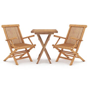 Set da Pranzo per Giardino 3 pz | Set Salotto da Giardino in Legno Massello di Teak