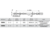 Catena imbrigliamento LANDINI maglie 2+2 1+1 o 2+1 Lmin 500mm M16x2-M22x2.5 - 50891