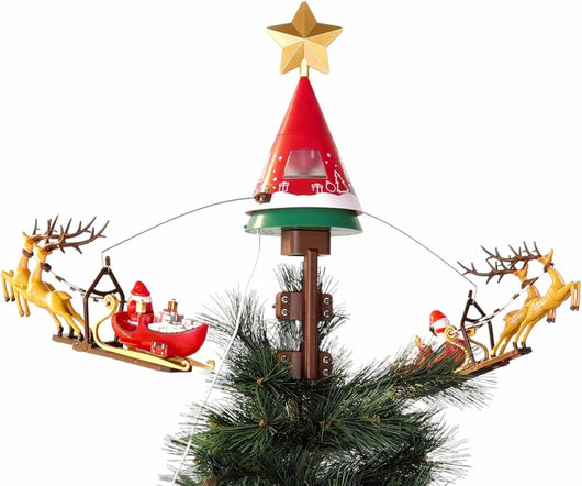 Puntale Rotante Girevole a 360° per Albero di Natale Luci Suoni e Movimento