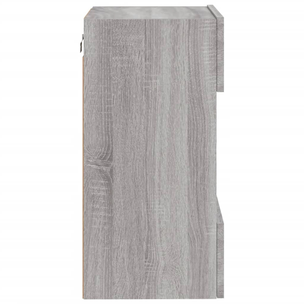 Mobile TV multimediale mensola TV credenza mobile TV parete attrezzata per sala da pranzo soggiorno camera da letto con luci LED Sonoma 40 x 30 x 60,5 cm grigio 02_0028047