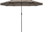 Ombrellone da Giardino Doppio 470 cm, Ombrello per Esterno con Manovella e 12 Stecche, Ombrello Rettangolare Pieghevole, per Giardino Piscina Terrazza, 470 x 280 x 245 cm (Marrone)