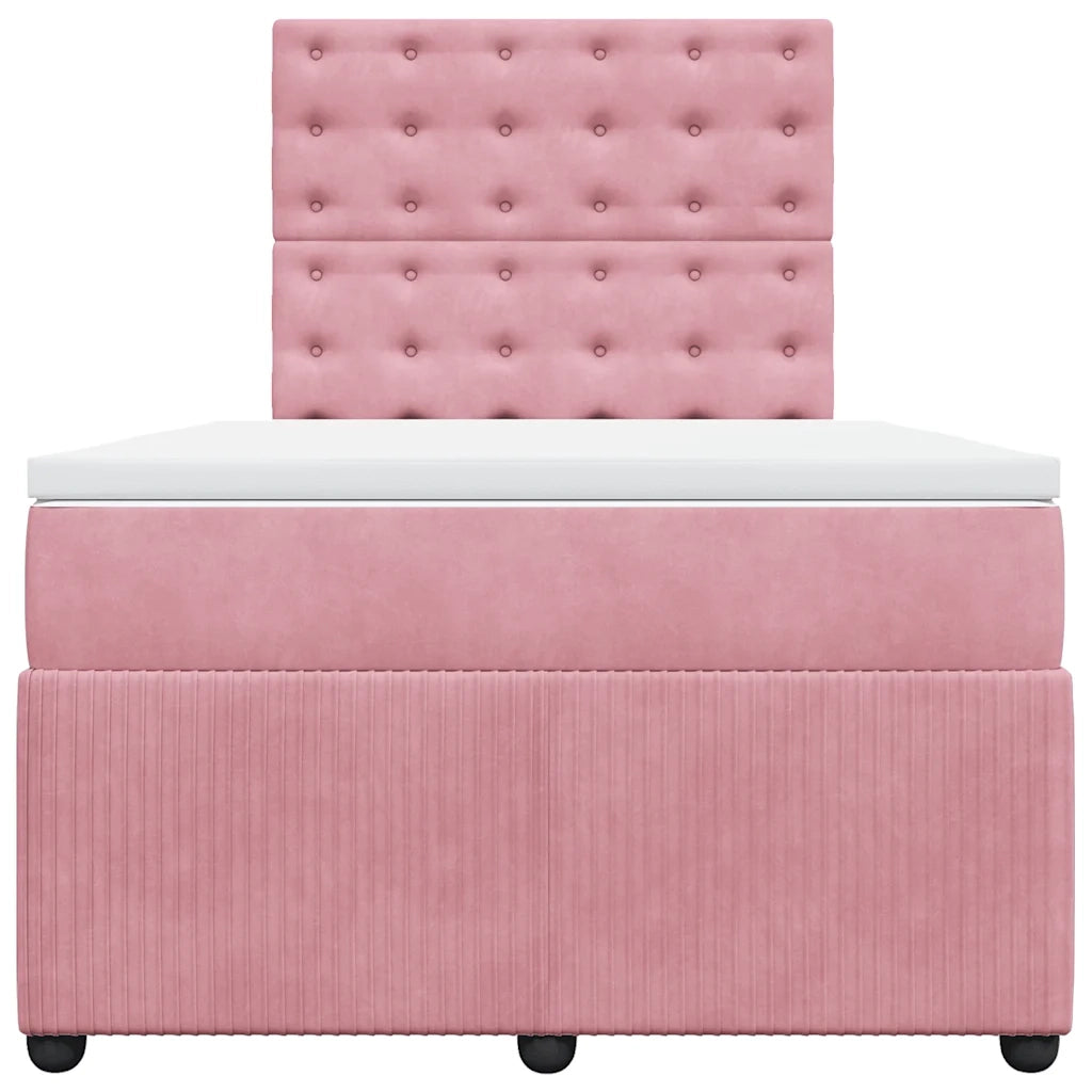 Giroletto a Molle con Materasso Rosa 120x200 cm in Velluto 3292327