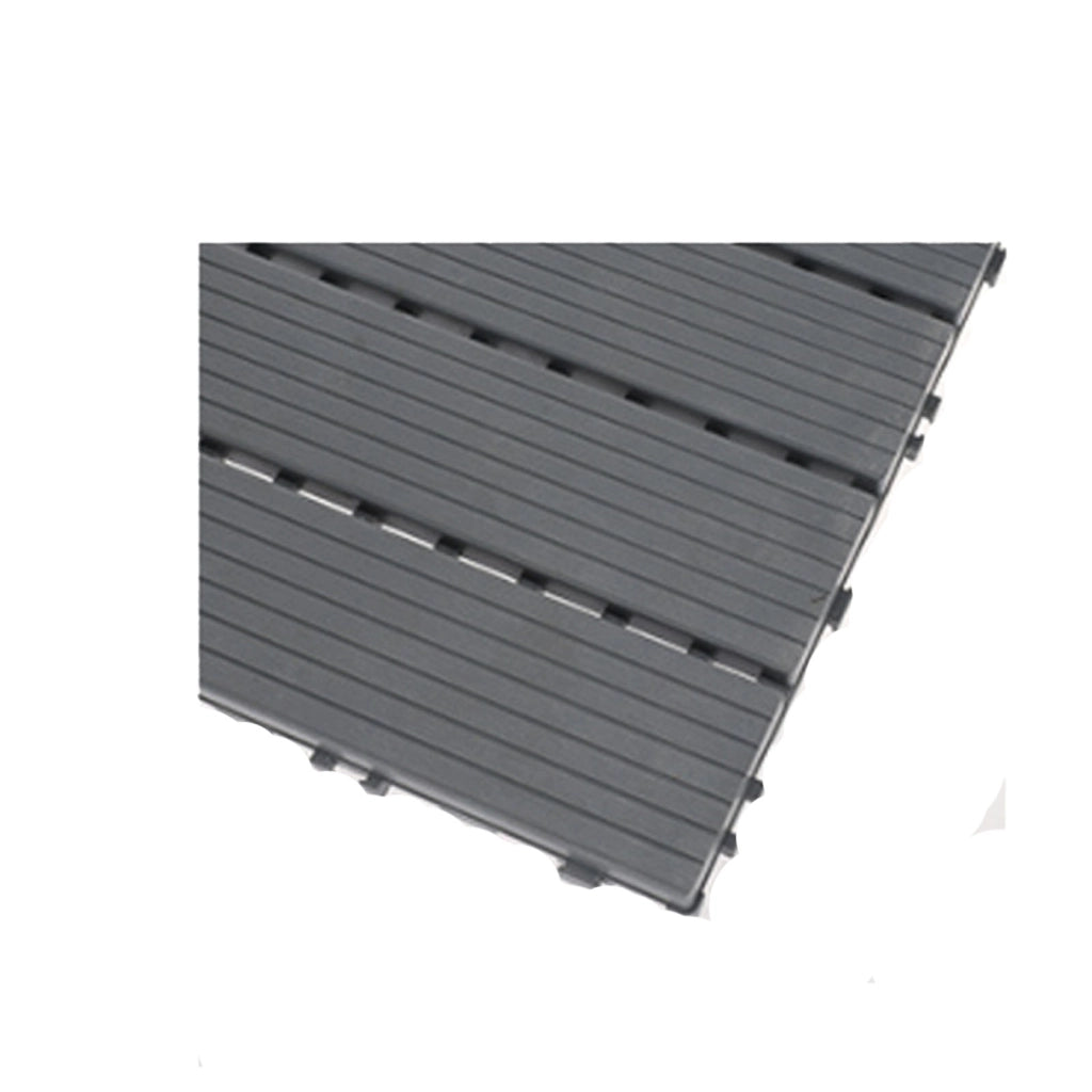 10 Pezzi Piastrelle Plastica Giardino 30x30x2cm Pavimento Esterno PVC Grigio