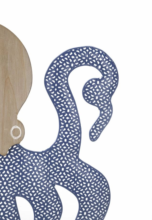 Pannello da Muro Octopus 41x1,5x57 cm in Ferro e MDF Multicolor