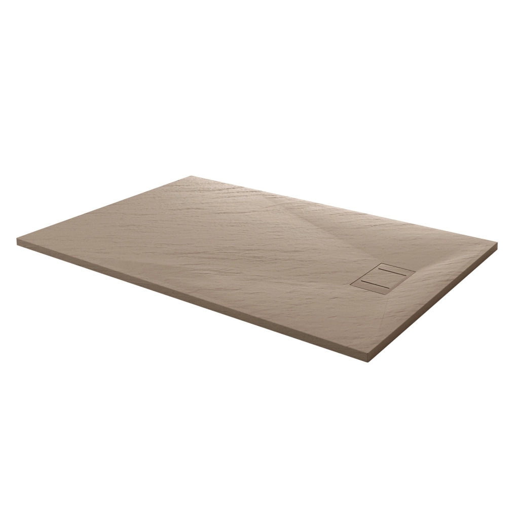 Piatto Doccia 90x140x2 6 CM Rettangolare Tortora Effetto Pietra mod. Blend