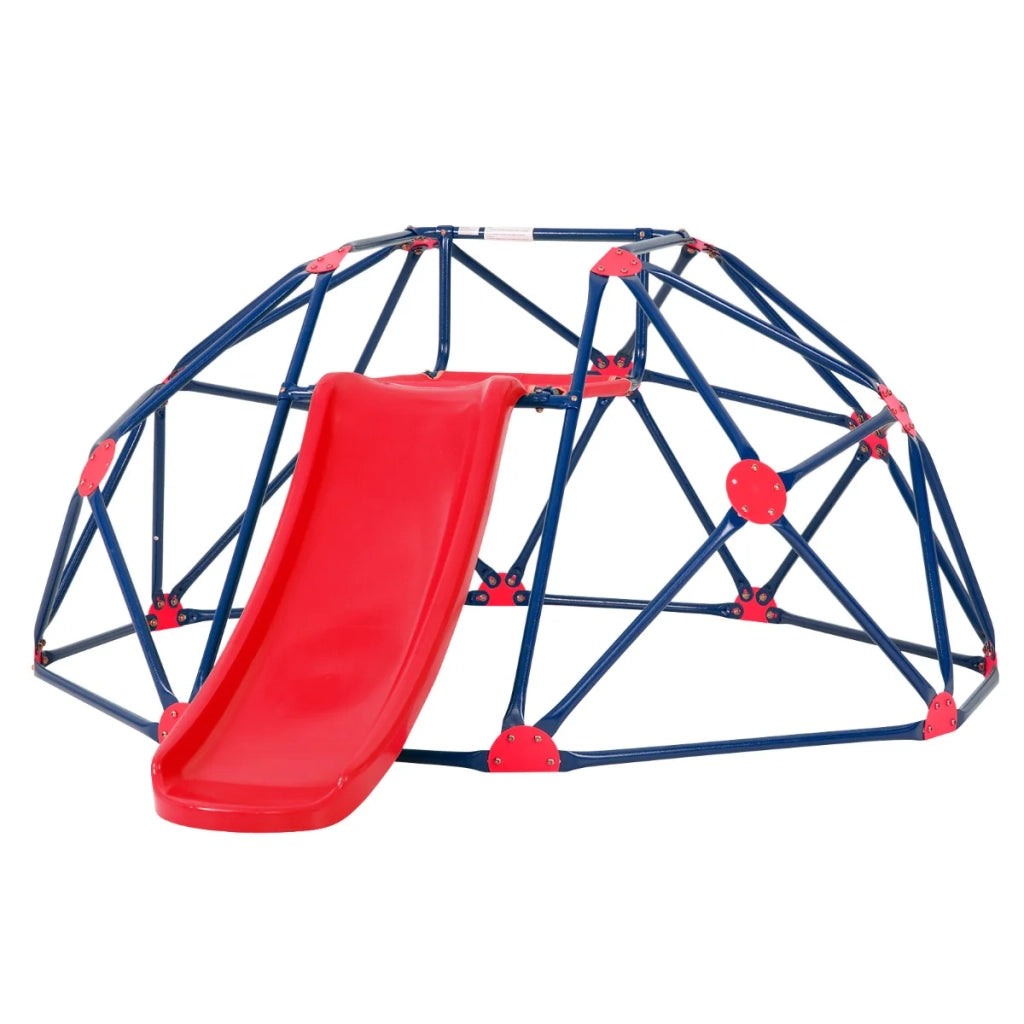 Cupola di arrampicata con scivolo 241,5 x 183 x 91,5 cm divertimento all'aperto e al chiuso atmosfera colorata metallo e tessuto 20_0014357