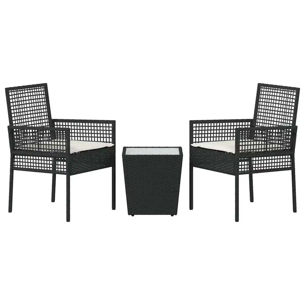 Set Bistro da Giardino 3 pcs Nero polyrattan 3334955