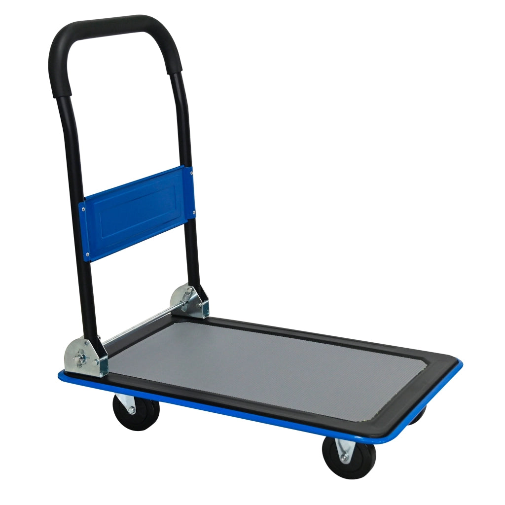 CARRELLO PIATTAFORMA PIEGHEVOLE 150 kg IN ACCIAIO BLU