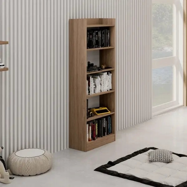 Mobile Libreria colore Noce Naturale 6 ripiani h. 180x64x29 cm (ALESSIA)