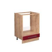 Vicco Mobile per forno da incasso Rosso bordeaux lucido 60 cm senza piano di lavoro