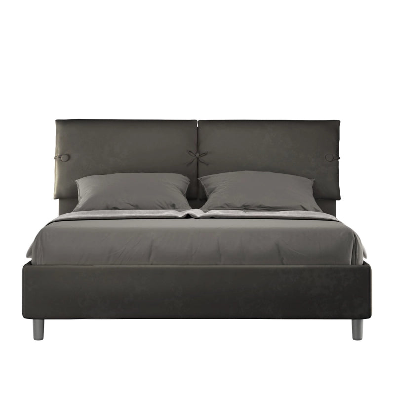 Letto imbottito Matrimoniale 160x210 cm Sleeper - Con rete,Microfibra,Grigio