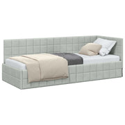 Letto singolo | Letto per adulti | Cornice del letto ad angolo Grigio chiaro 80 cm x 200 cm