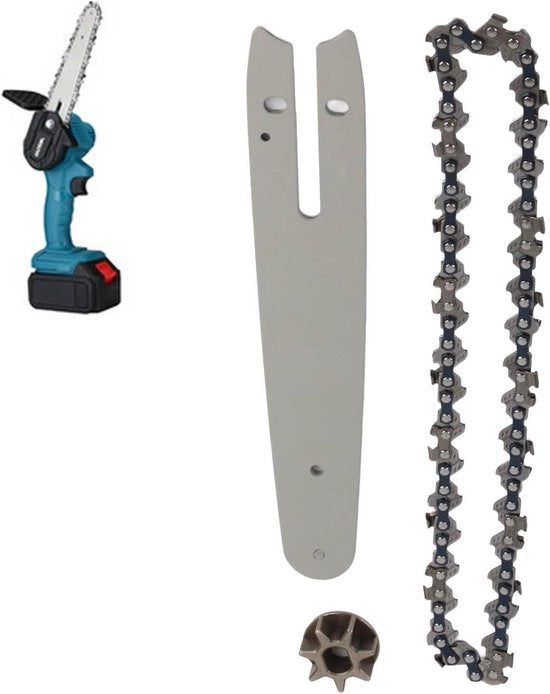 Kit di catenaria con ingranaggio in acciaio e piatto guida - 186 mm ingranaggio - 230 mm piatto guida - 6 pollici catenaria - Adatto per piccole catenarie elettriche.