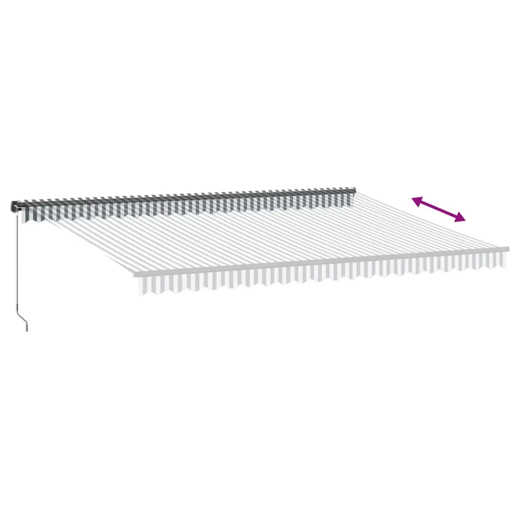 vidaXL Tenda da Sole Retrattile Manuale Antracite e Bianco 500x350 cm