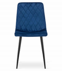 Sedia VALORA TURIN - Design ergonomico in velluto blu navy x 2