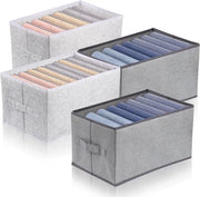 Organizzatore per Abiti - Scatola di Stoccaggio con Scomparti - Ordinamento Abiti - Tessuto PP - 4 Pezzi - Grigio
