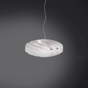 Sospensione Moderna Flat Polilux ® Bianco E Metallo Cromo 1 Luce E27