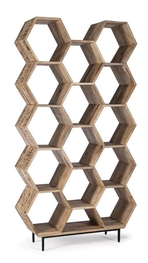 Libreria industral nido d'ape in legno l.100 p.30 h.186 - Mobili 2G