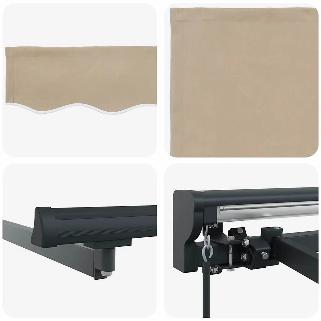 vidaXL Tenda Retrattile Beige 400x300 cm Tessuto