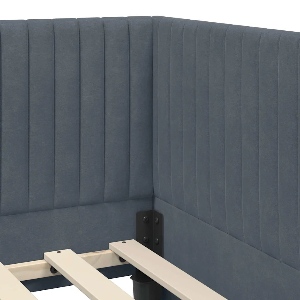 Cornice del letto ad angolo Grigio scuro 80 cm x 200 cm Velluto
