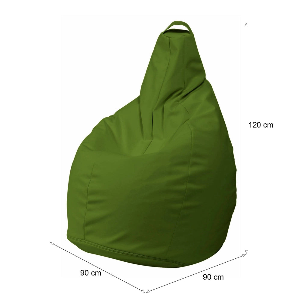 Pouf Aunter, Poltrona multiuso, Poltroncina sacco, Pouf poggiapiedi, Made in Italy, 90x90 h120 cm, Verde