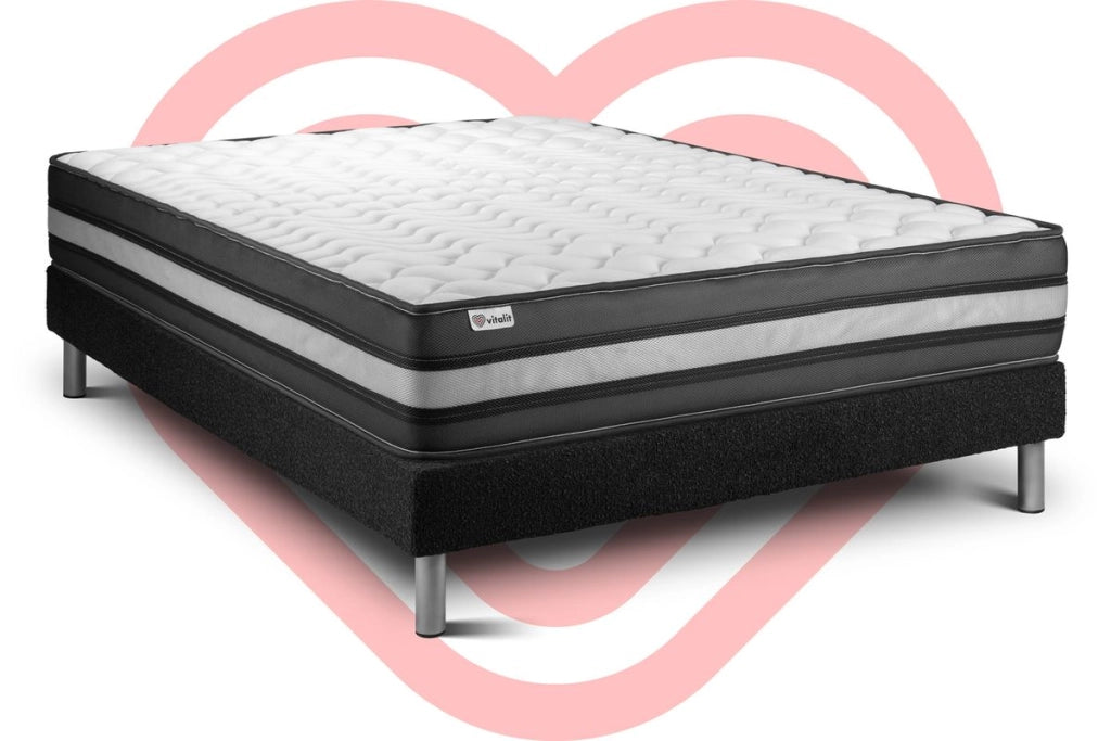 Letto con materasso VITAL POWER ZEN 150 x 200 cm Rete Kit Nero