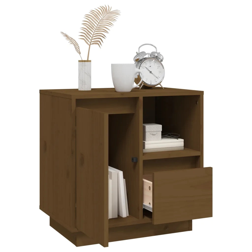 Comodini 2 pz ambra 50x34x50 cm in Legno Massello di Pino 814486