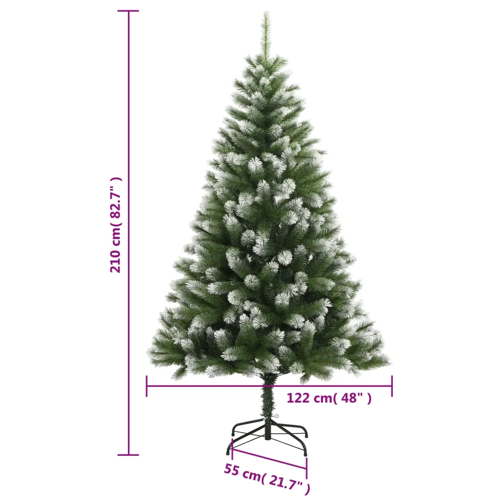 Albero Natale Artificiale Incernierato con Neve Fioccata 210 cm 356744
