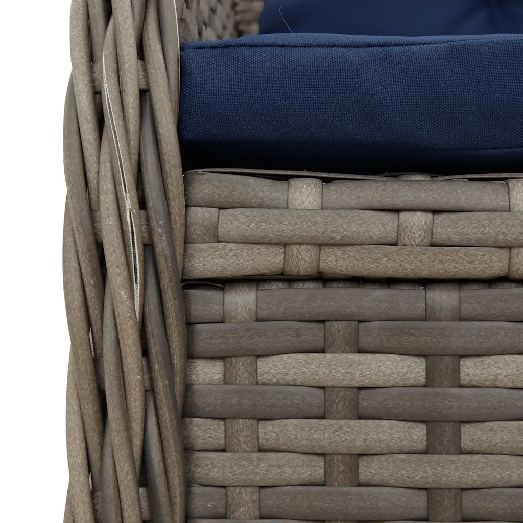 Sedie da giardino reclinabili 2 pz in Polyrattan Grigio 368659