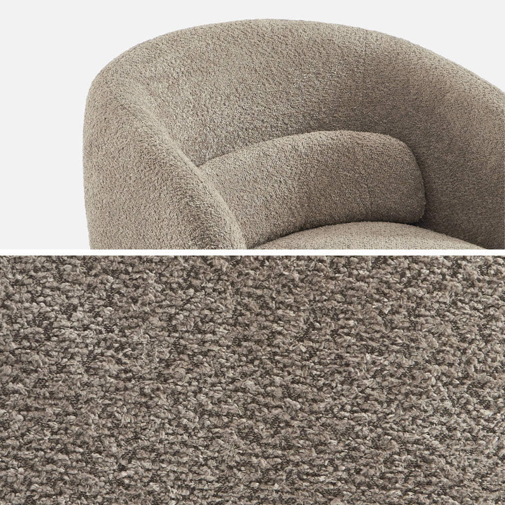 Poltrona girevole 360° tessuto testurizzato, beige