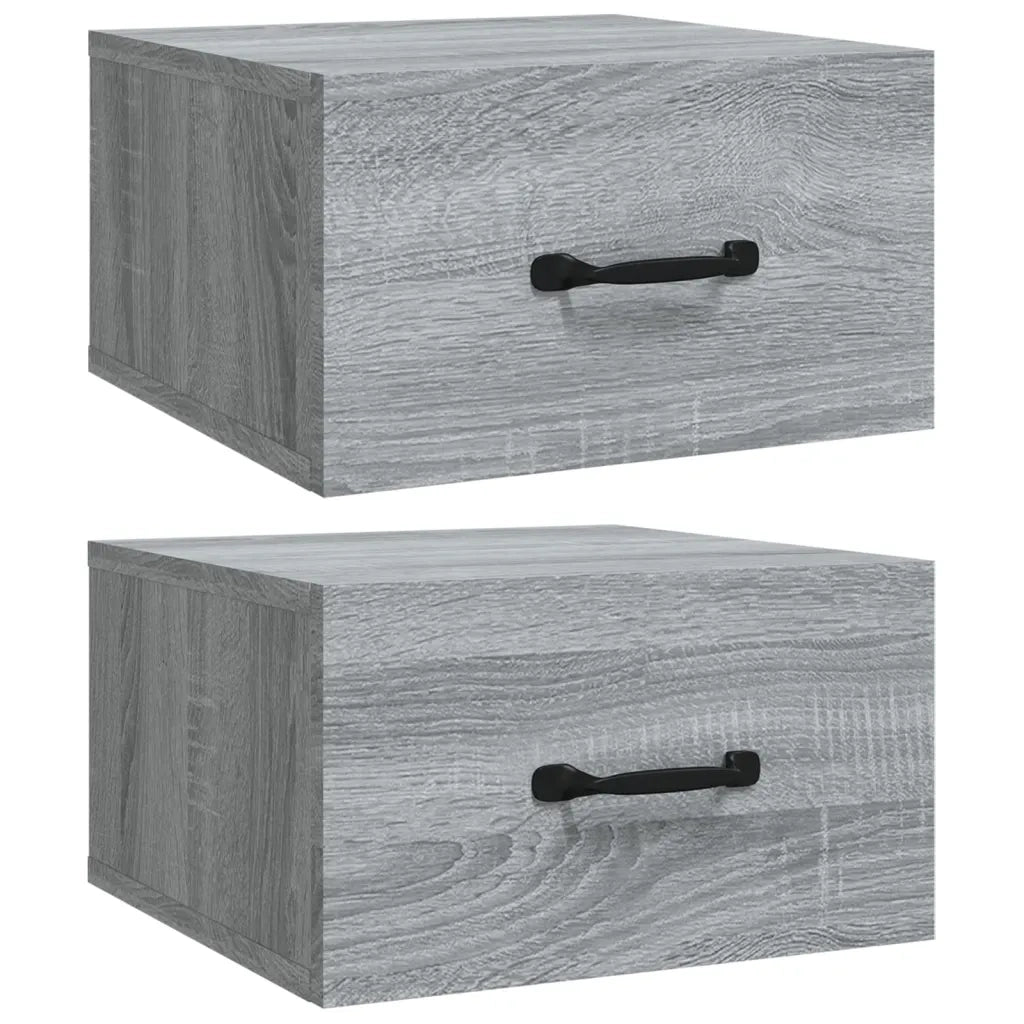 Comodini a Muro 2 pz Grigio Sonoma 35x35x20 cm   cod mxl 30572