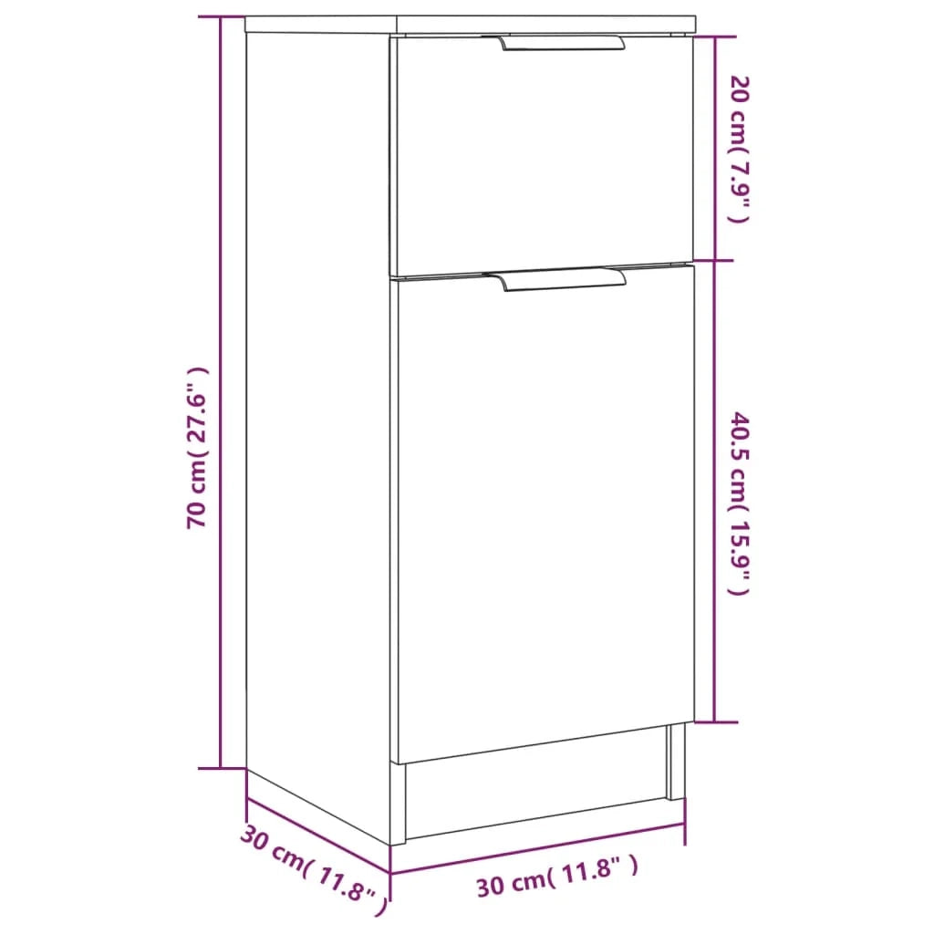Buffet credenza cassettiera armadio mobile contenitore organizer cucina soggiorno rovere Sonoma 30 x 30 x 70 cm legno ingegnerizzato marrone 02_0031498