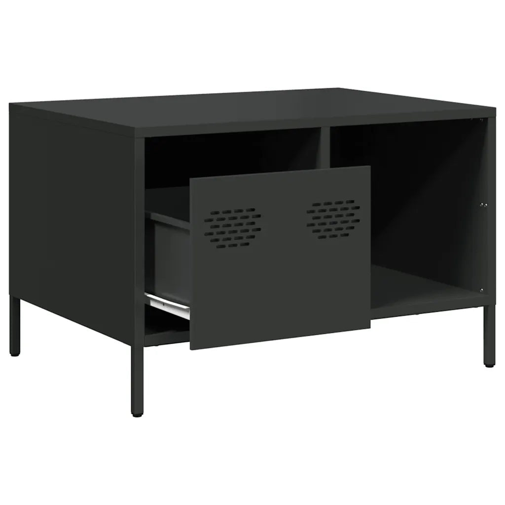 Tavolino da salotto | Tavolino da caff¨¨ | Tavolino da Soggiorno Nero 68,5x50x43,5 cm in Acciaio Laminato a Freddo