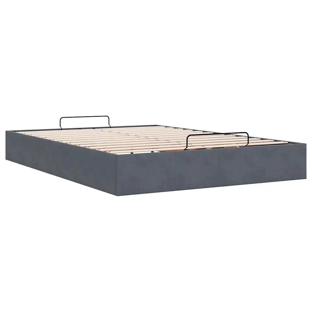 Struttura Letto Pouf senza Materasso-Giroletto con contenitore 140x190 cm Velluto 984891