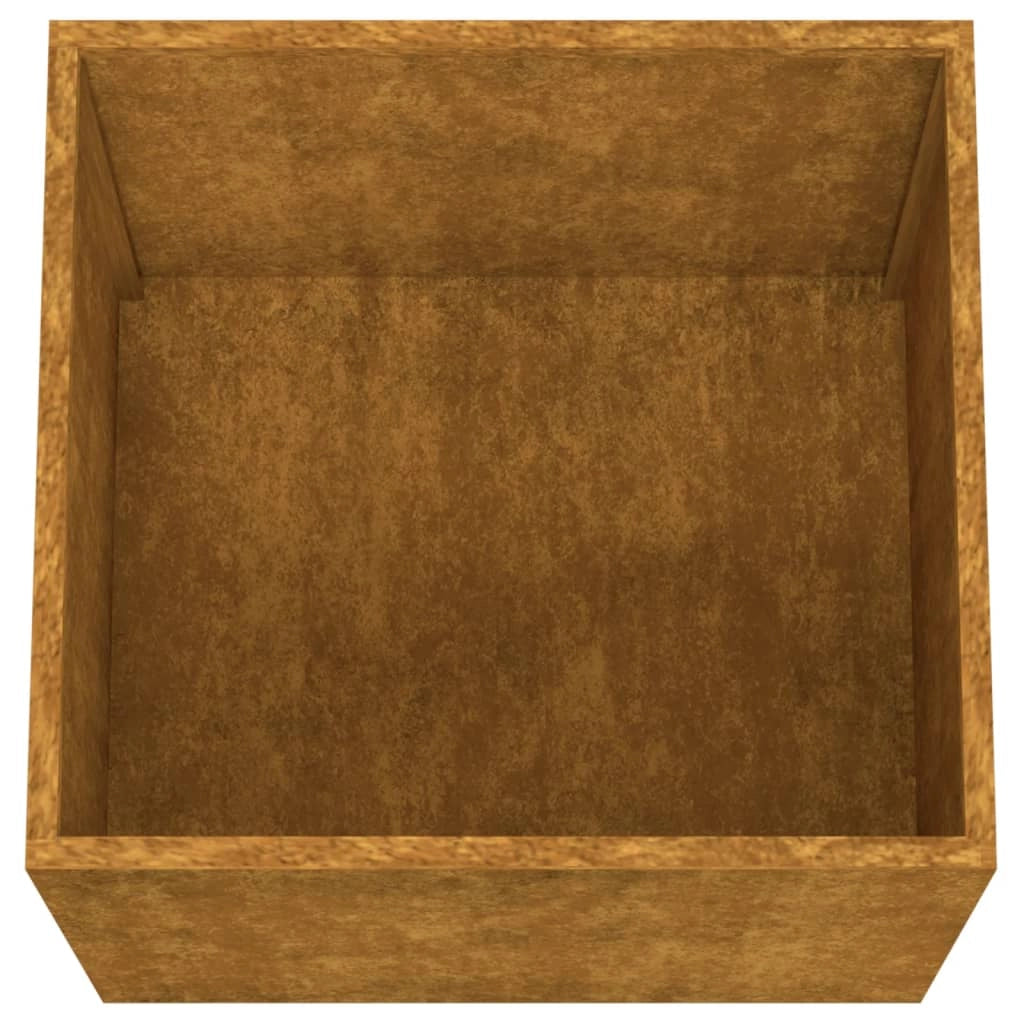 Fioriera rialzata per piante e fiori terrazza giardino 49 x 47 x 46 cm acciaio corten marrone 02_0037623