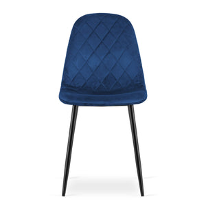 Sedia Valora DAPI in velluto blu navy con gambe in metallo x2