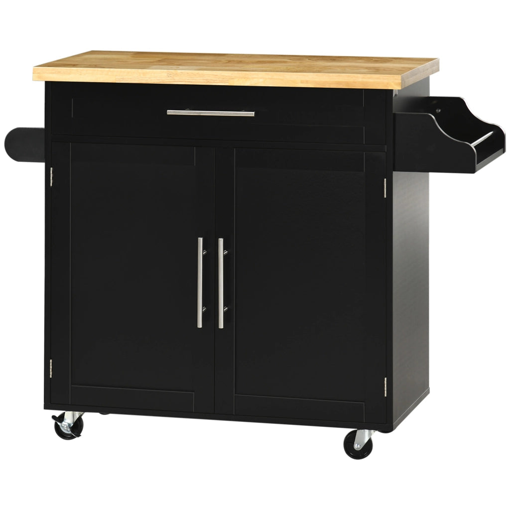 Armadio Mobile con Ante, Cassetto e Ripiani ¨C Zephmum ¨C 109x40x89 cm Nero