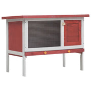 Conigliera per Esterni con Piano Singolo Rossa in Legno cod mxl 48401