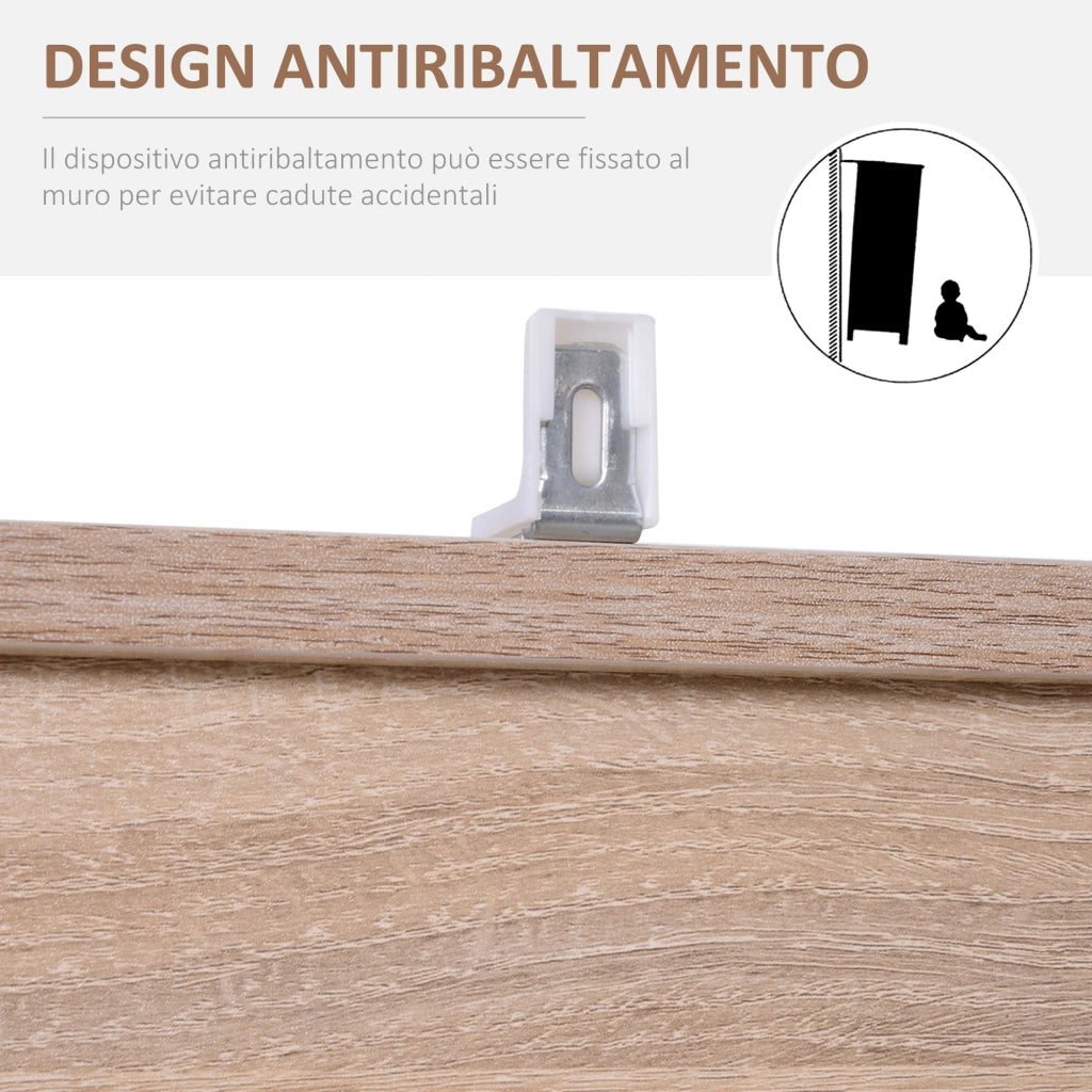EasyComfort Libreria Scaffale in Legno, Mobiletto Multiuso con 3 Ripiani 4 Scompartimenti e 2 ante, 61.5x29.5x80cm