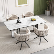 Poltrona Girevole in Velluto ¨C MINIMAL ¨C Beige, Gambe in Metallo