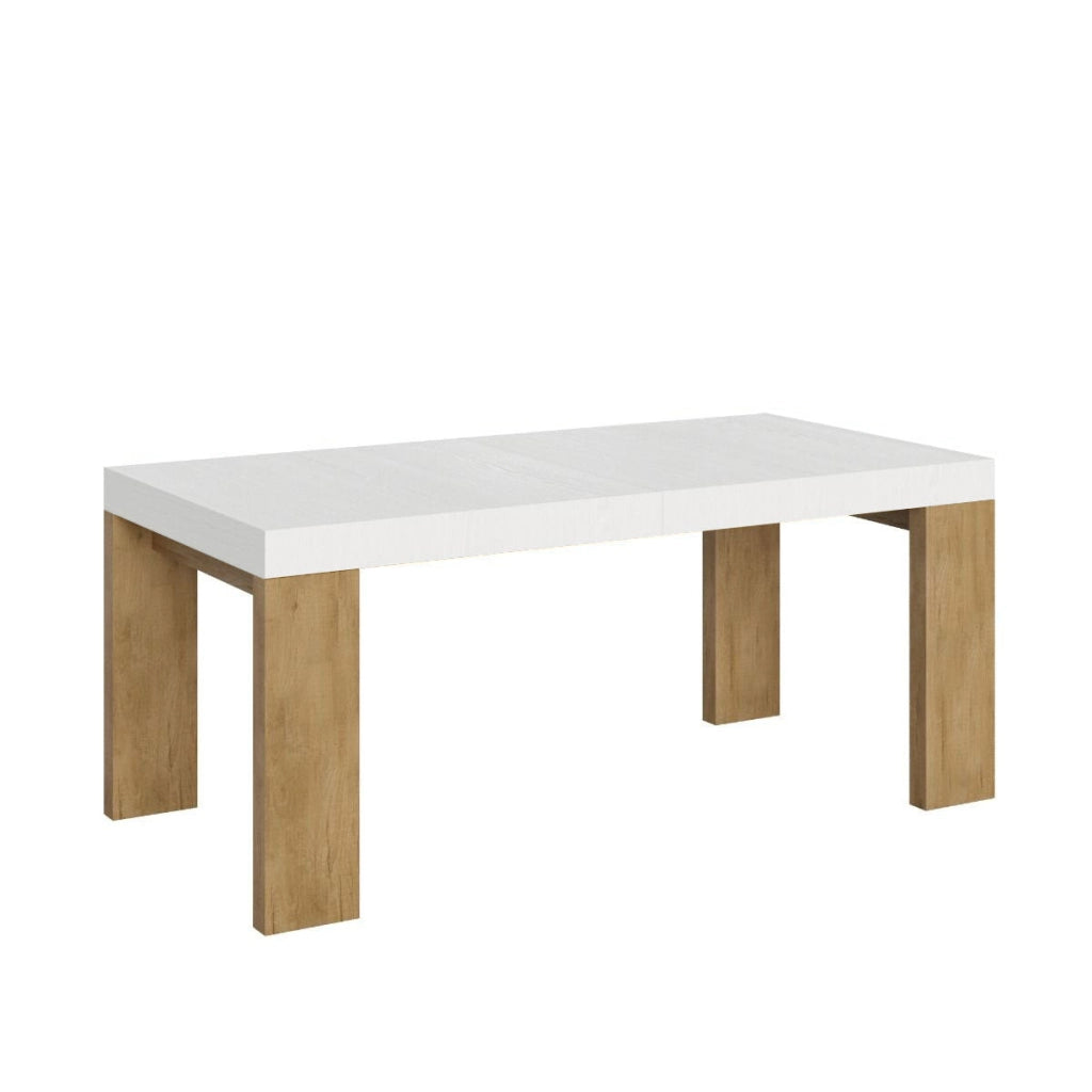 Tavolo Allungabile 180/440x90x77 cm Roxell Mix piano Bianco Frassino gambe Quercia Natura