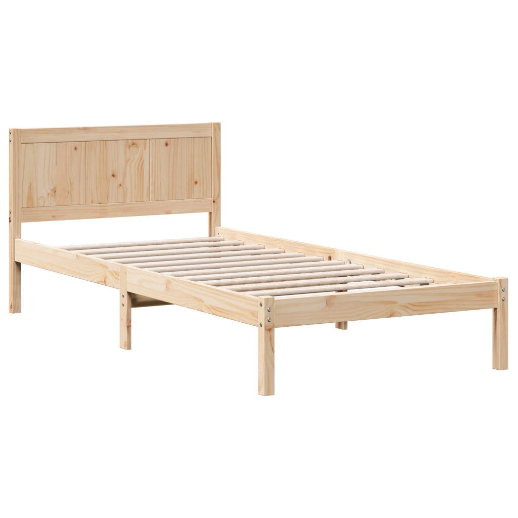 Letto in Legno di Pino Naturale Legno Massello di Pino 100 x 200 cm
